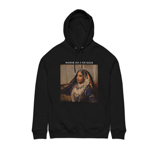 PARIAURA Maharani Jind Kaur Portrait Hoodie — Organic Cotton Heritage Streetwear