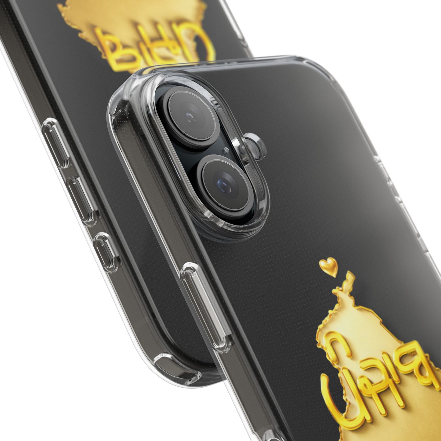 Gold 3D Punjab Map Clear iPhone Case