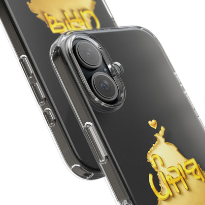 Gold 3D Punjab Map Clear iPhone Case