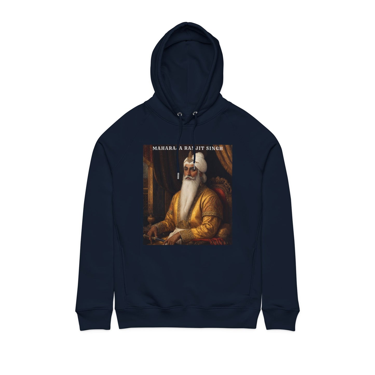 PARIAURA Maharaja Ranjit Singh Portrait Hoodie — Heritage Streetwear in Organic Cotton