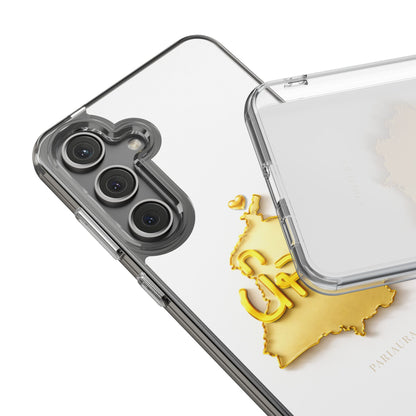 Gold 3D Punjab Map White Samsung Case – Clear Sides