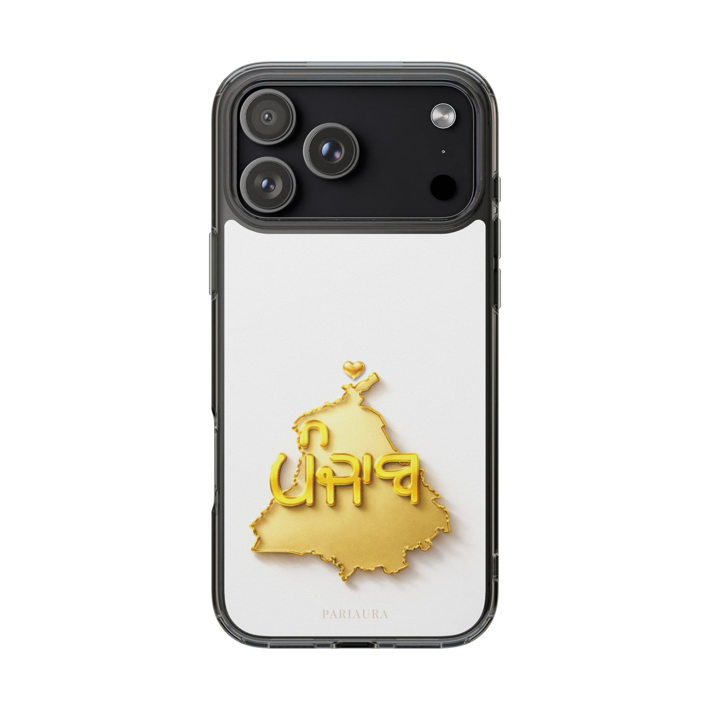 Gold 3D Punjab map design on a white back panel with clear, transparent sides.