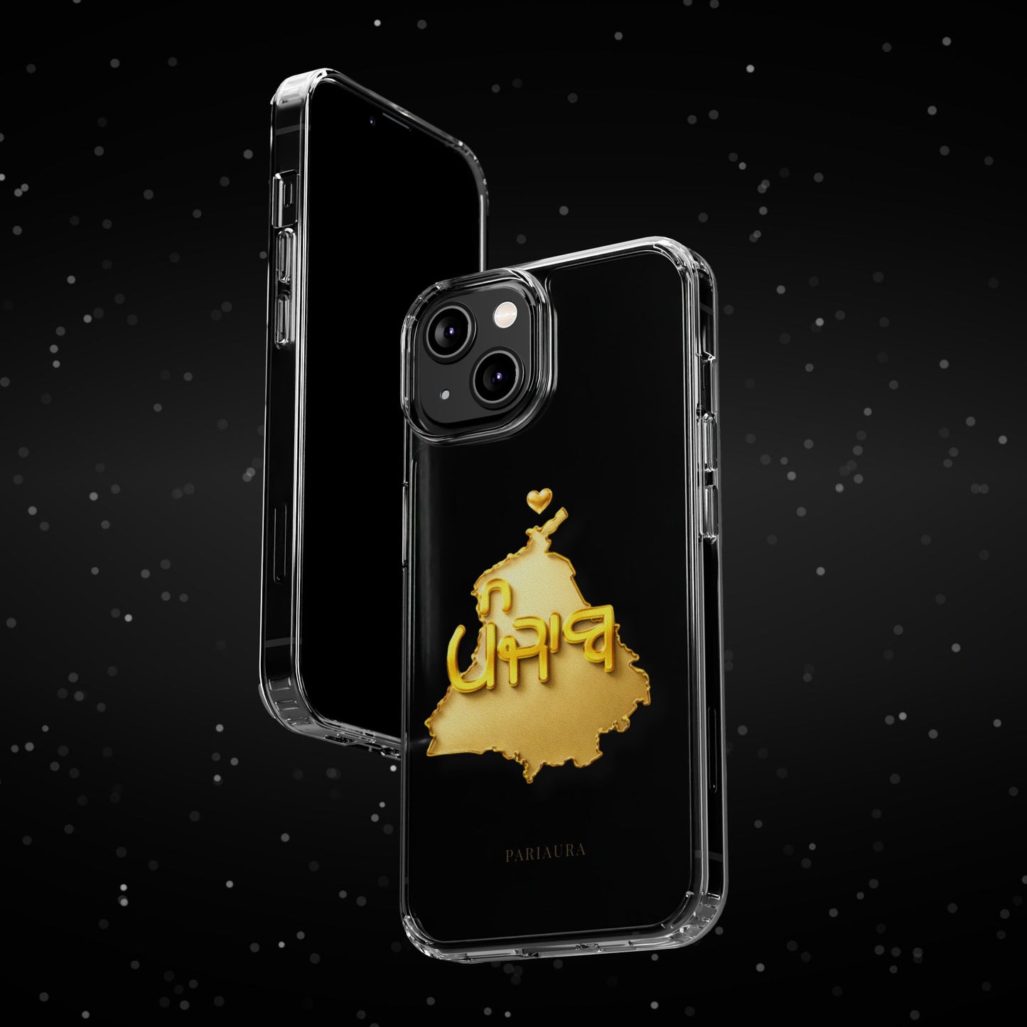 Gold 3D Punjab Map Clear iPhone Case