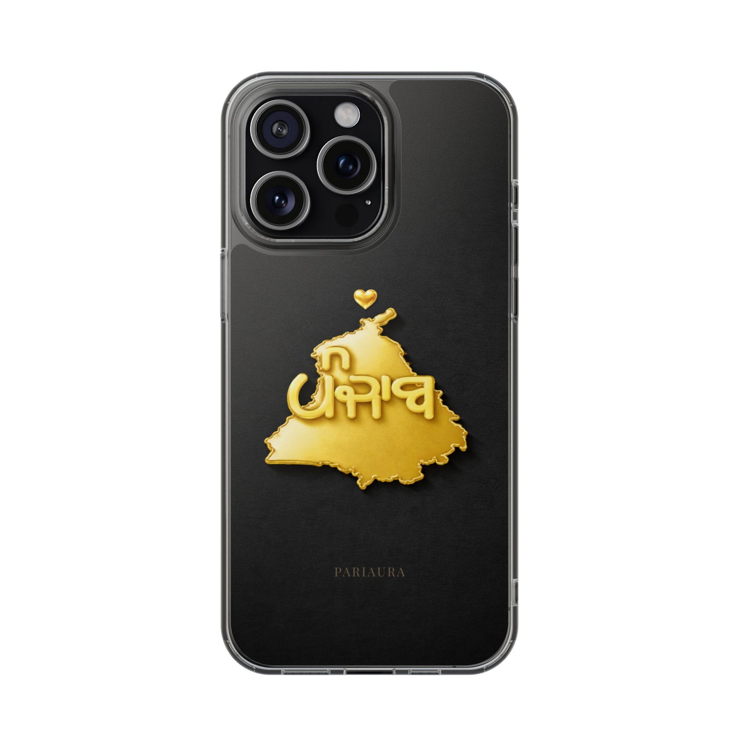 Gold 3D Punjab map design on a black back panel with clear, transparent sides.