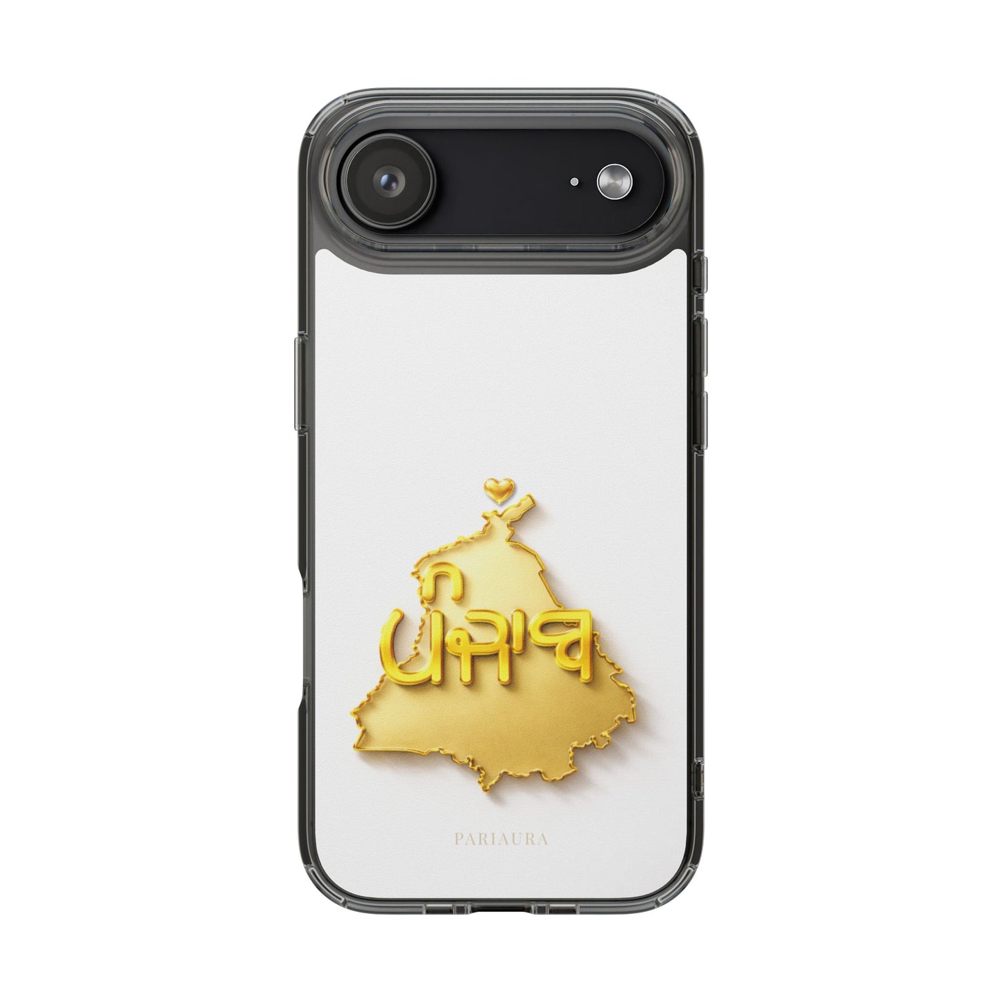 Gold 3D Punjab map design on a white back panel with clear, transparent sides.