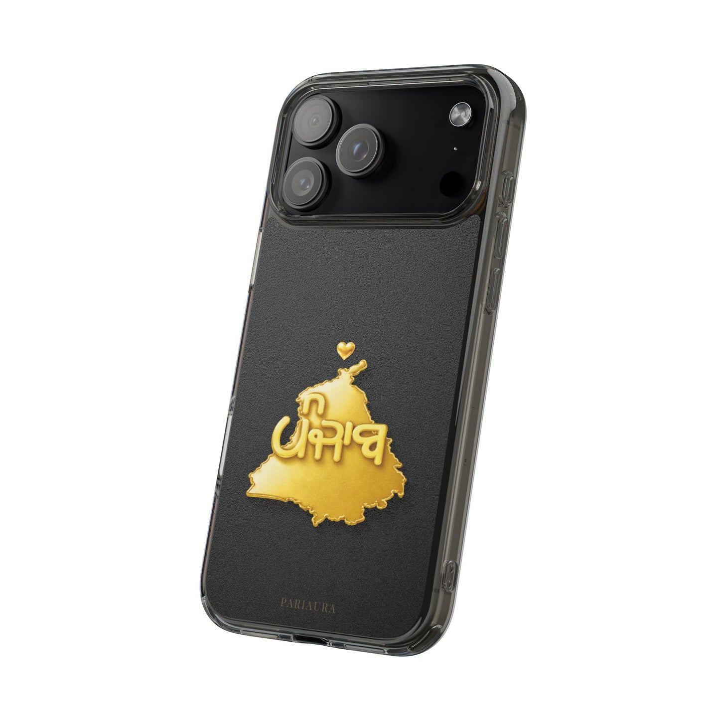 Gold 3D Punjab map design on a black back panel with clear, transparent sides.