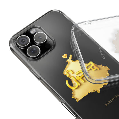 Gold 3D Punjab Map Clear iPhone Case