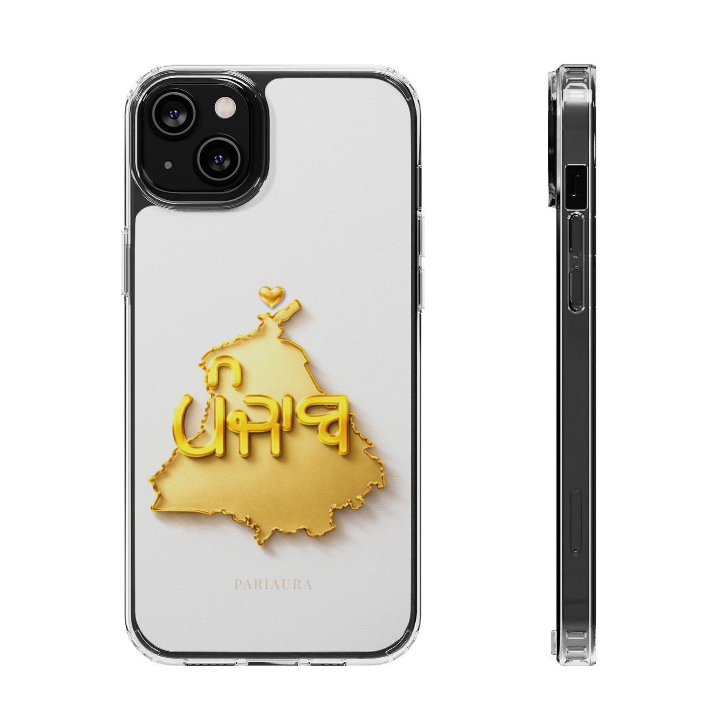 Gold 3D Punjab map design on a white back panel with clear, transparent sides.