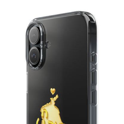 Gold 3D Punjab Map Clear iPhone Case