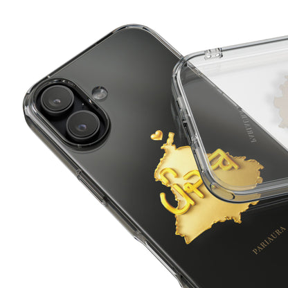 Gold 3D Punjab Map Clear iPhone Case