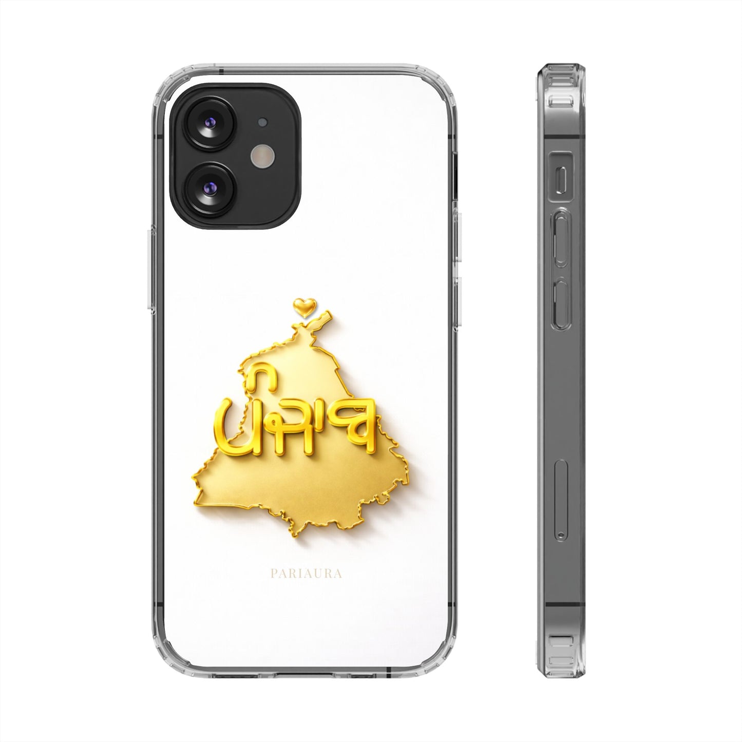 Gold 3D Punjab map design on a white back panel with clear, transparent sides.