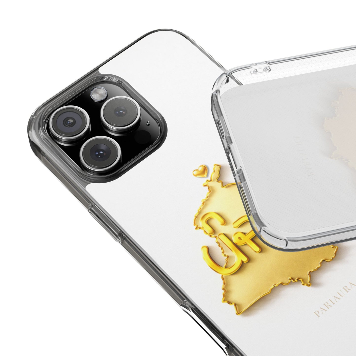 Gold 3D Punjab map design on a white back panel with clear, transparent sides.