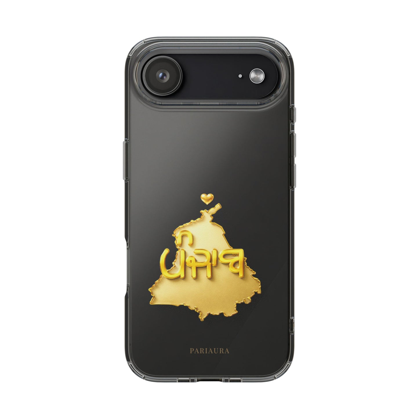 Gold 3D Punjab Map Clear iPhone Case