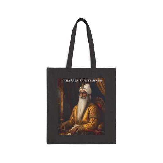 Maharaja Ranjit Singh Canvas Tote Bag — Vintage Punjabi Royalty Portrait Tote