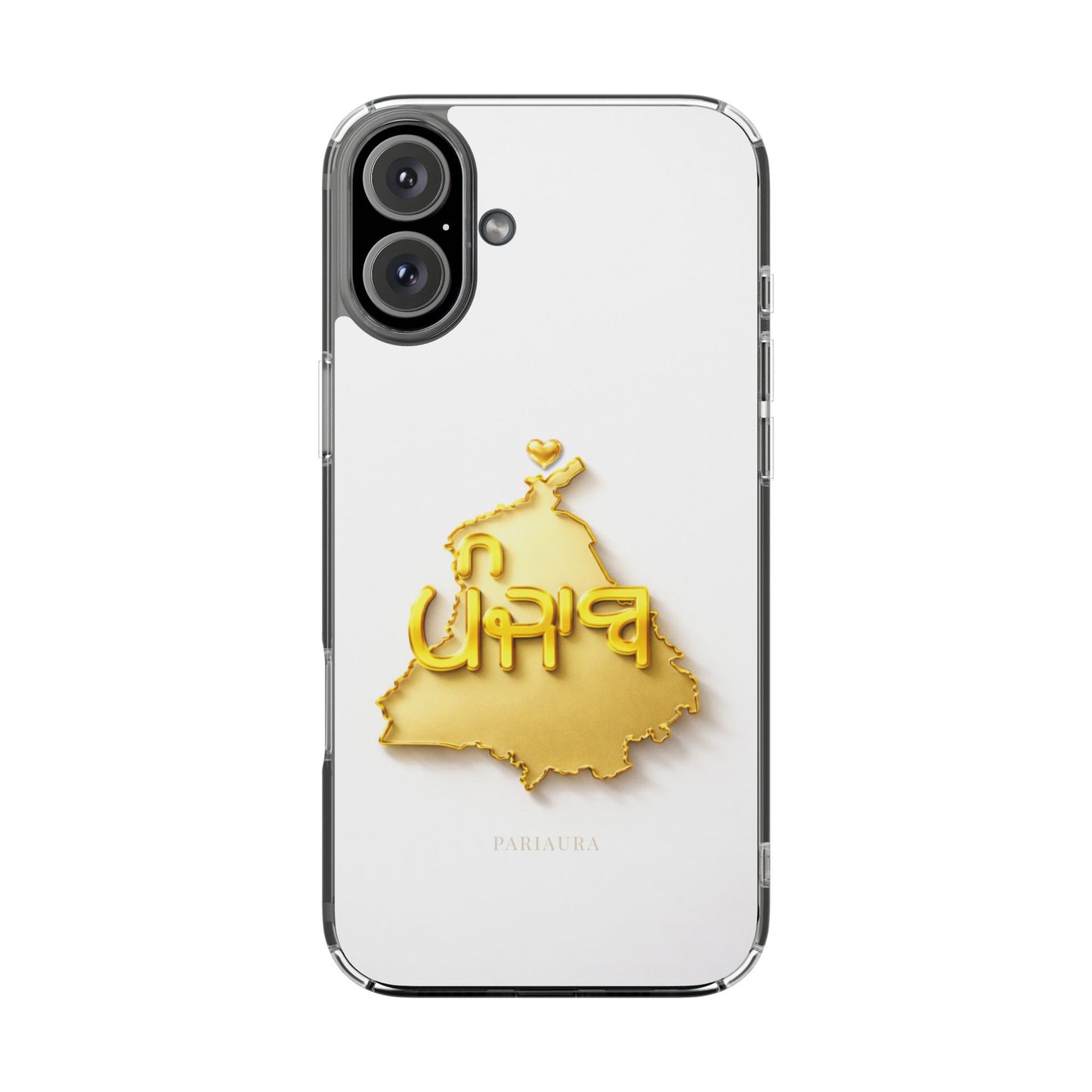 Gold 3D Punjab map design on a white back panel with clear, transparent sides.
