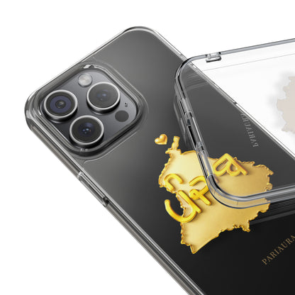 Gold 3D Punjab Map Clear iPhone Case