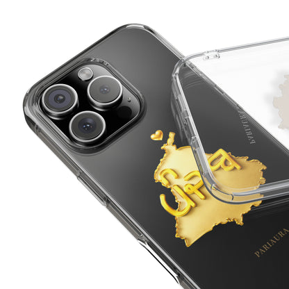 Gold 3D Punjab Map Clear iPhone Case