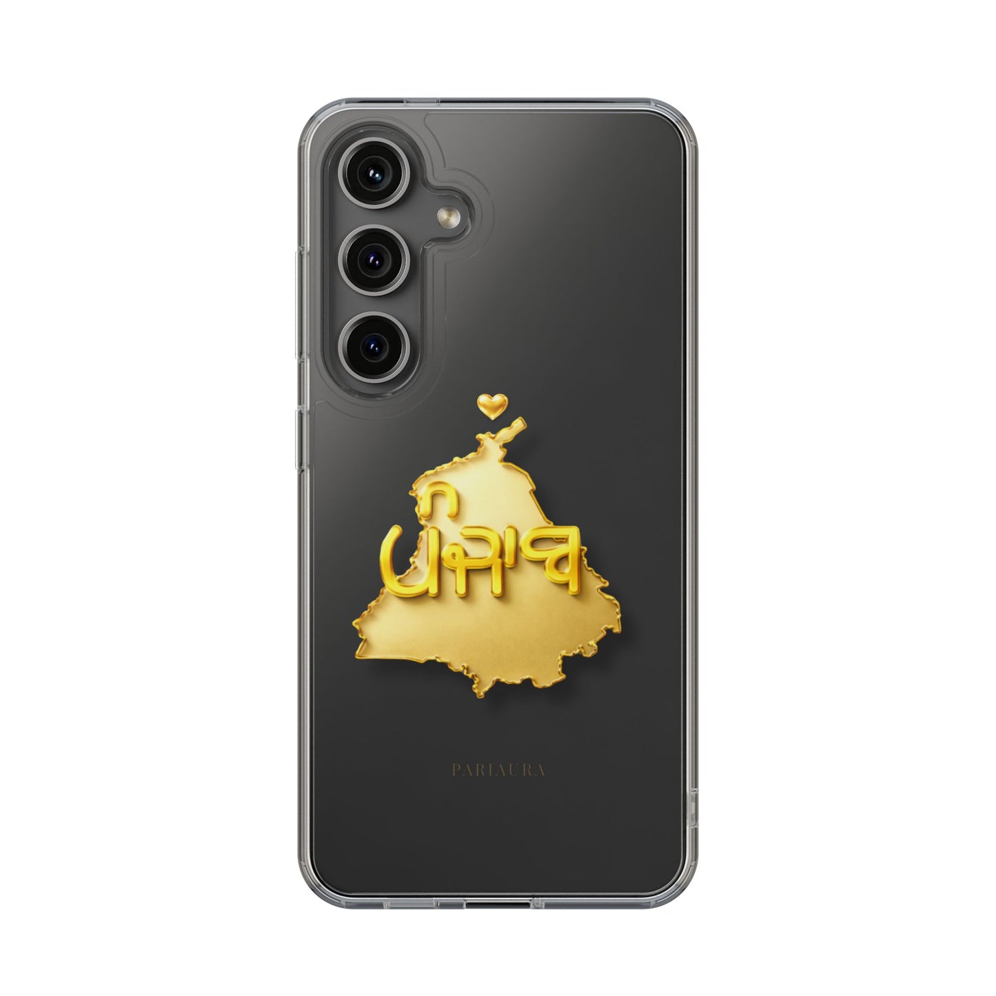 Gold 3D Punjab Map Clear Samsung Case – Minimal Heritage Design