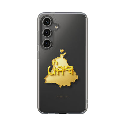 Gold 3D Punjab Map Clear Samsung Case – Minimal Heritage Design