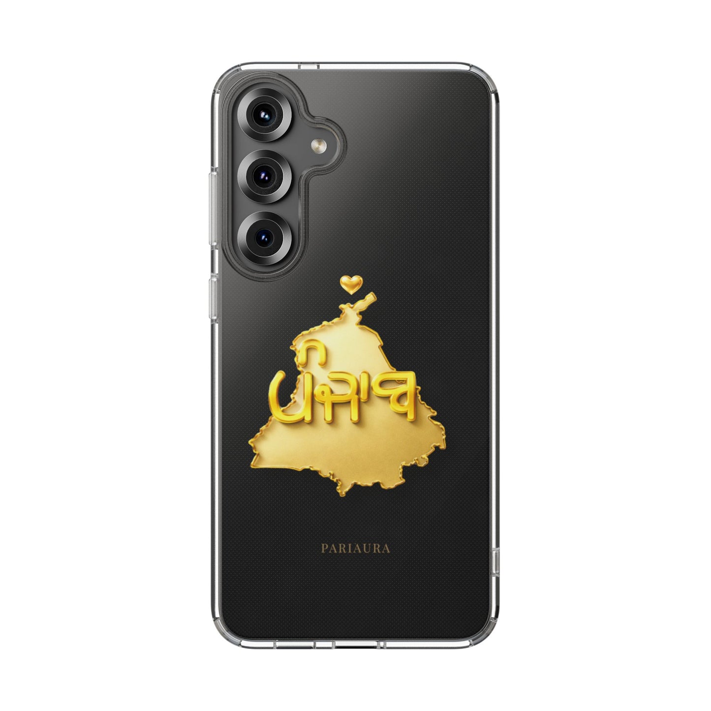 Gold 3D Punjab Map Clear Samsung Case – Minimal Heritage Design