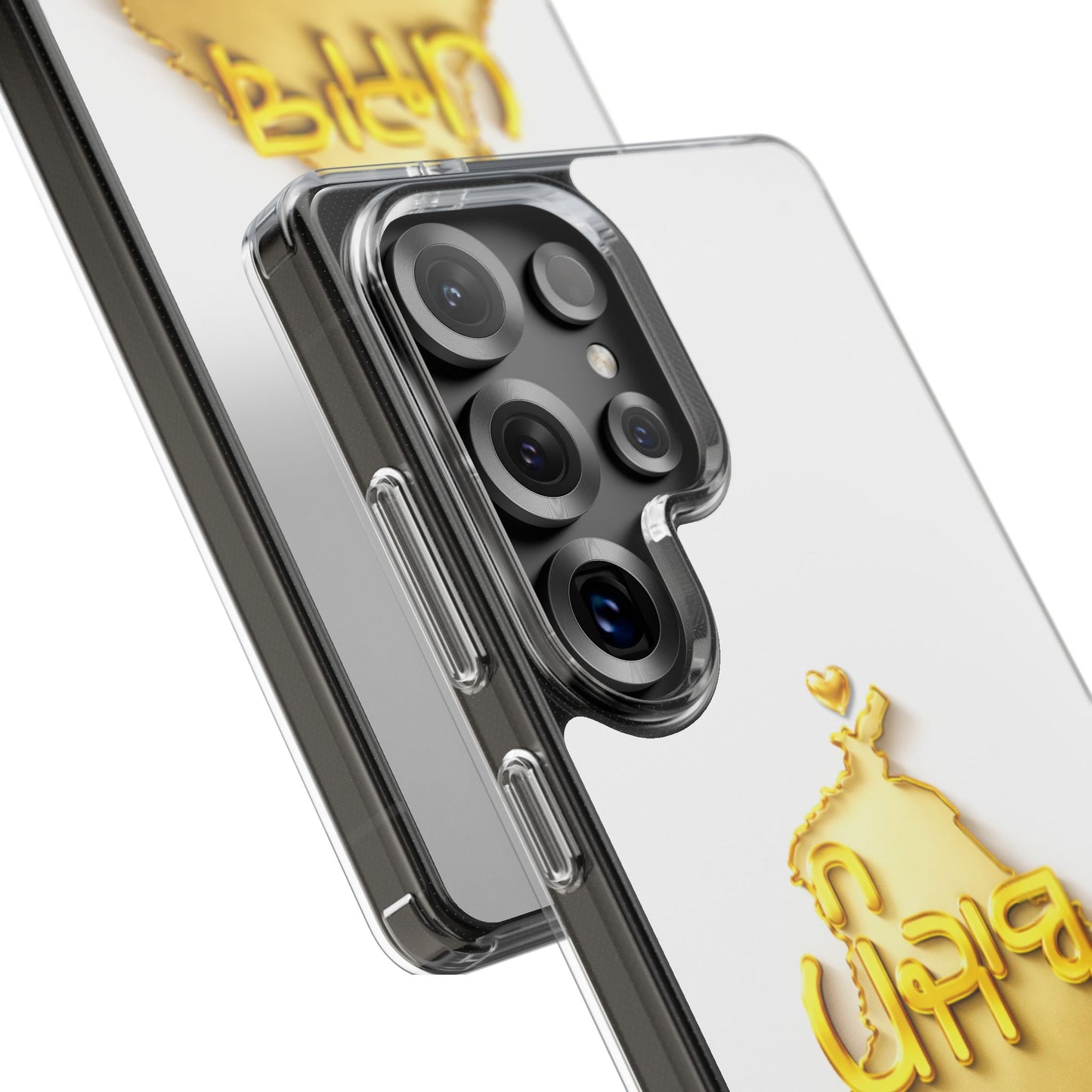 Gold 3D Punjab Map White Samsung Case – Clear Sides