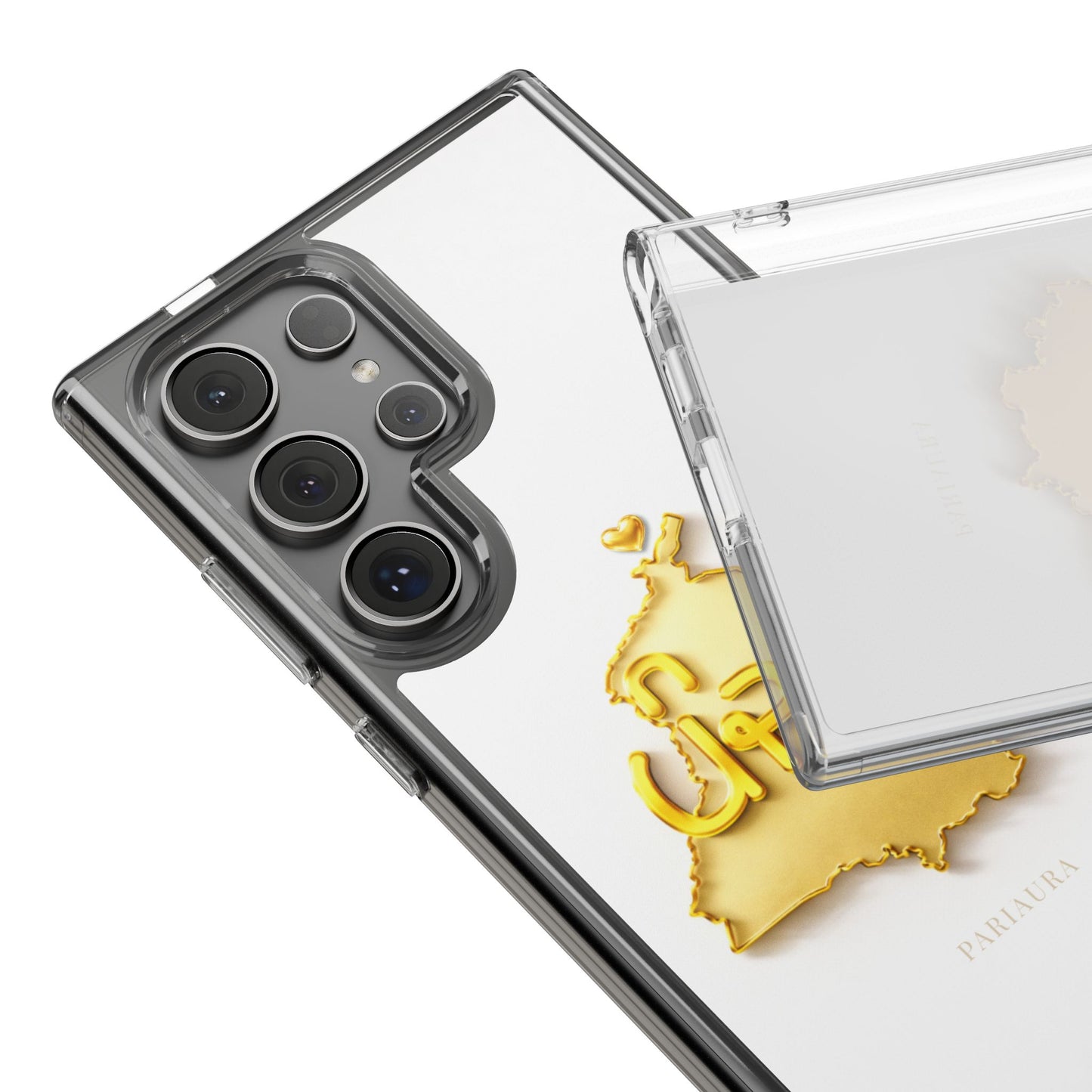 Gold 3D Punjab Map White Samsung Case – Clear Sides