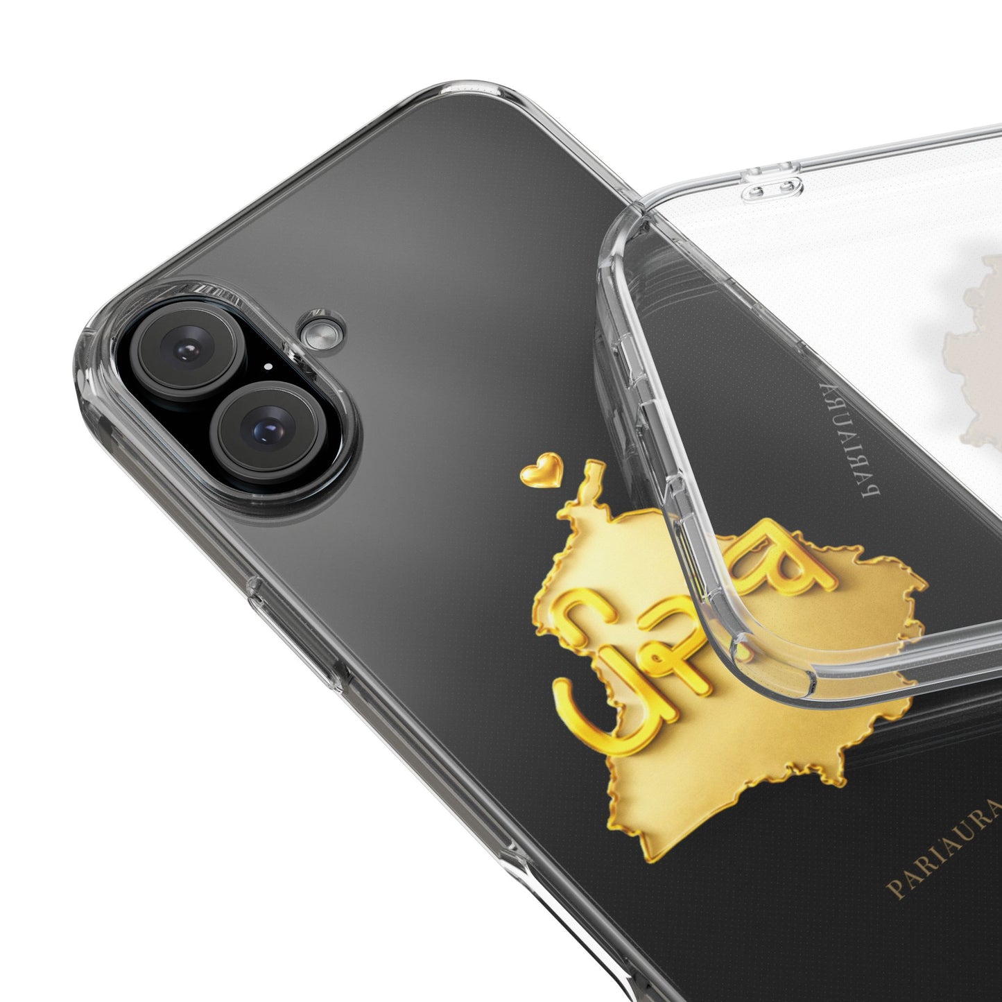 Gold 3D Punjab Map Clear iPhone Case