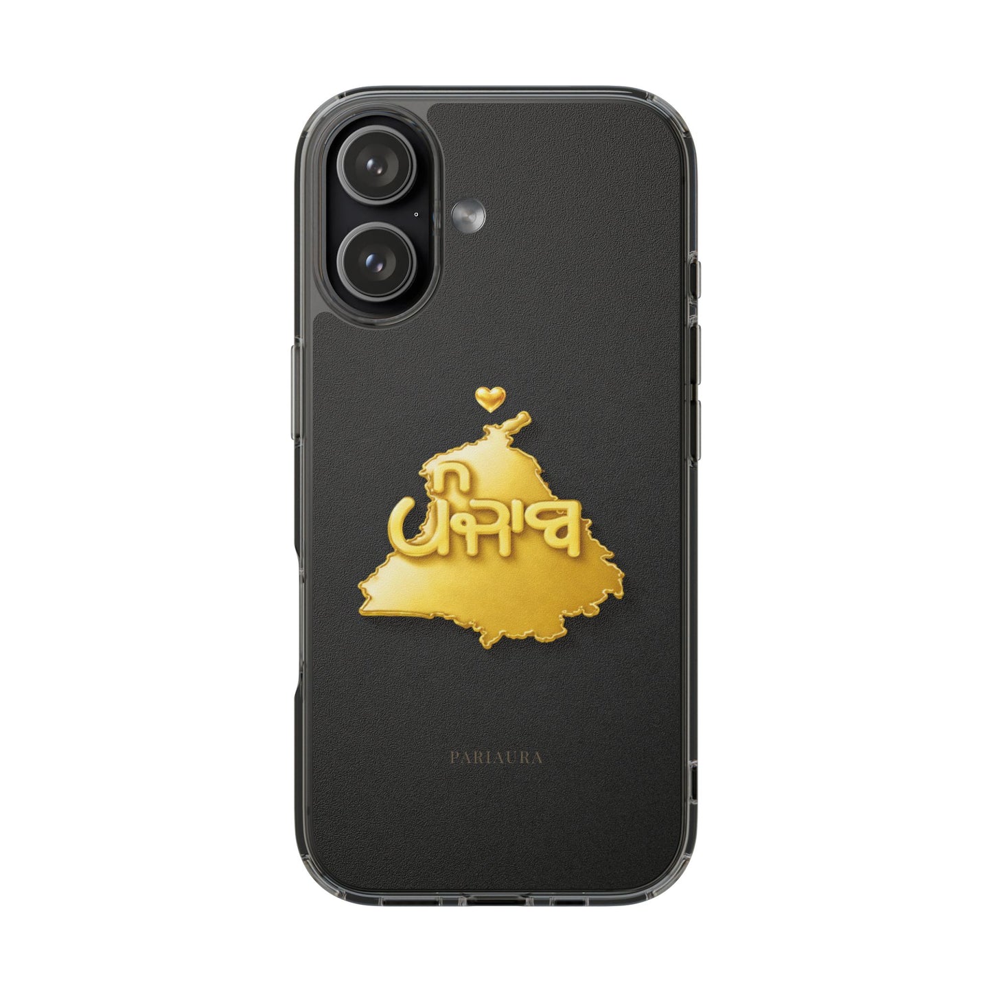 Gold 3D Punjab map design on a black back panel with clear, transparent sides.