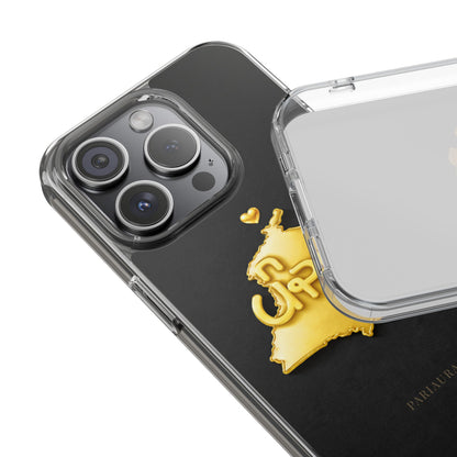 Gold 3D Punjab map design on a black back panel with clear, transparent sides.