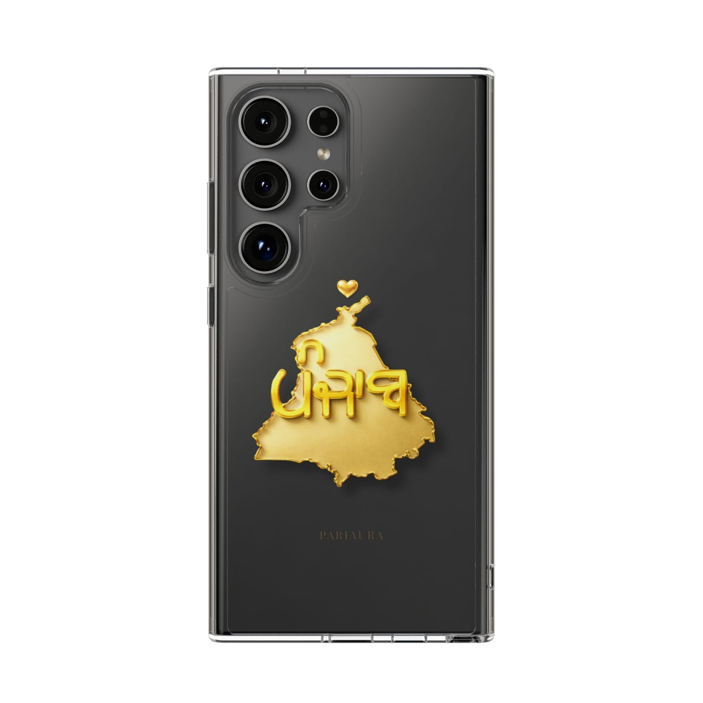 Gold 3D Punjab Map Clear Samsung Case – Minimal Heritage Design