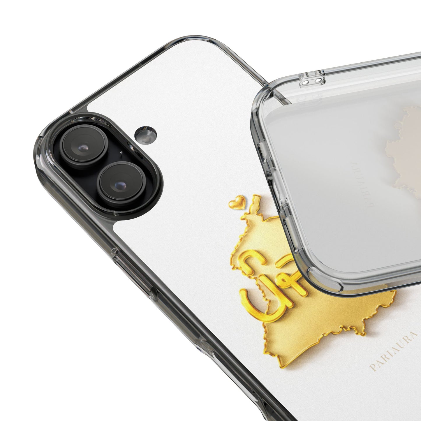 Gold 3D Punjab map design on a white back panel with clear, transparent sides.