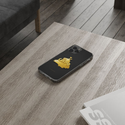 Gold 3D Punjab map design on a black back panel with clear, transparent sides.