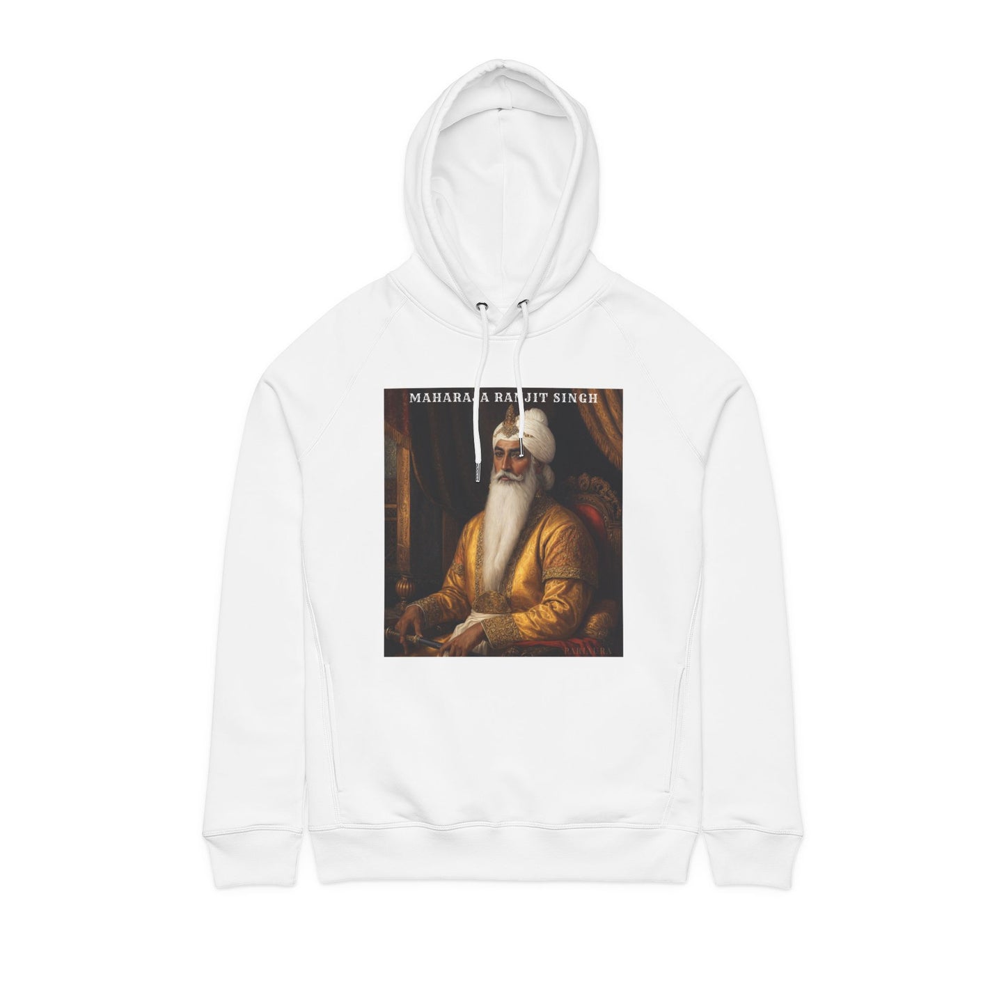 PARIAURA Maharaja Ranjit Singh Portrait Hoodie — Heritage Streetwear in Organic Cotton