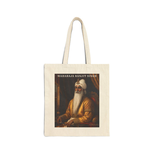 Maharaja Ranjit Singh Canvas Tote Bag — Vintage Punjabi Royalty Portrait Tote