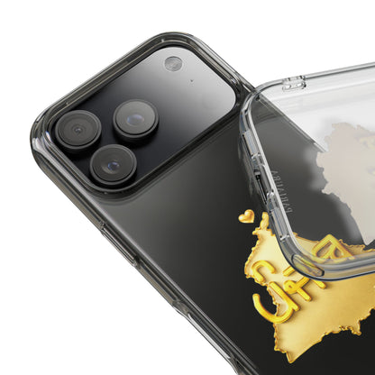 Gold 3D Punjab Map Clear iPhone Case