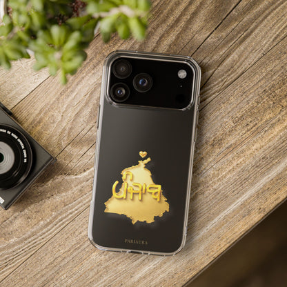 Gold 3D Punjab Map Clear iPhone Case