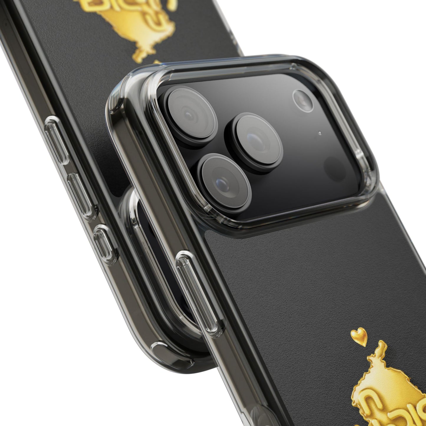 Gold 3D Punjab map design on a black back panel with clear, transparent sides.