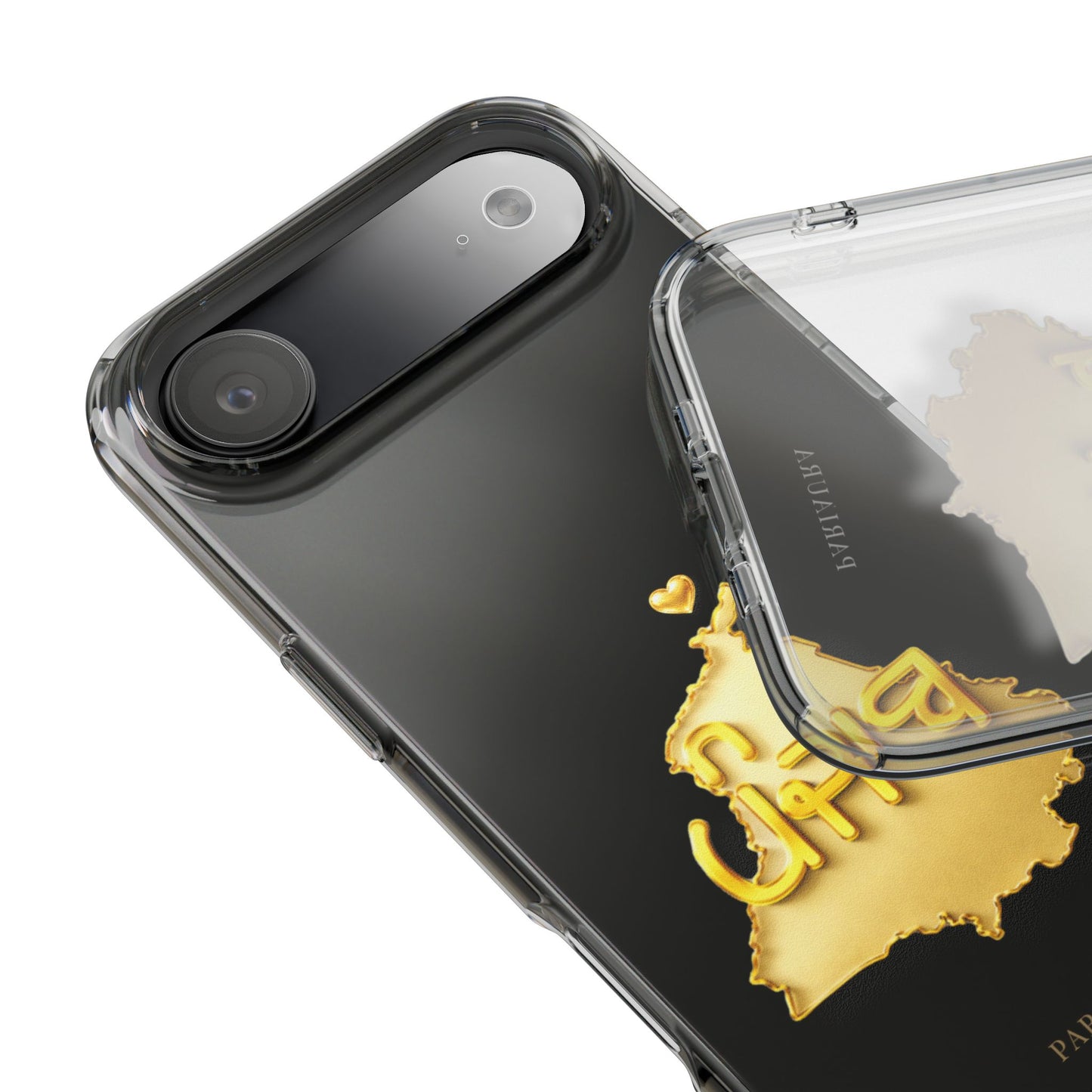 Gold 3D Punjab Map Clear iPhone Case