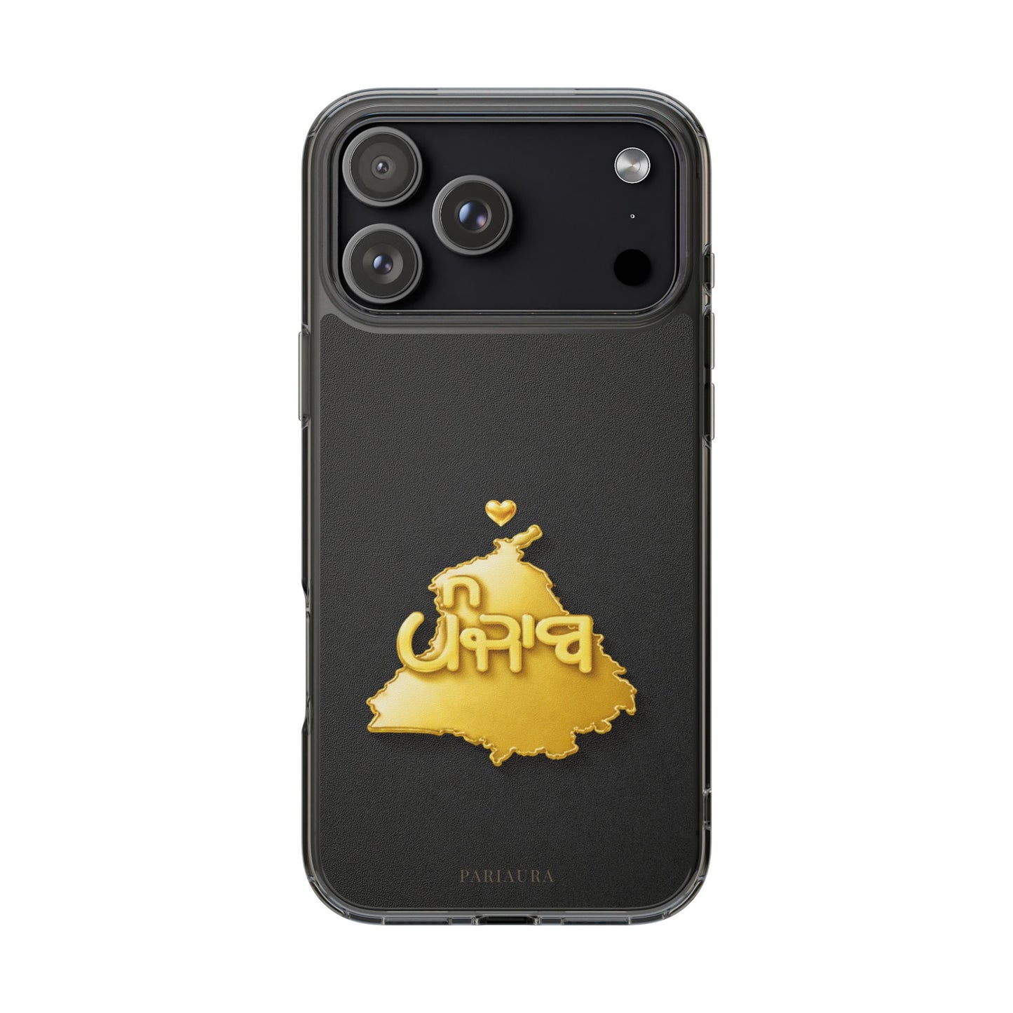 Gold 3D Punjab map design on a black back panel with clear, transparent sides.