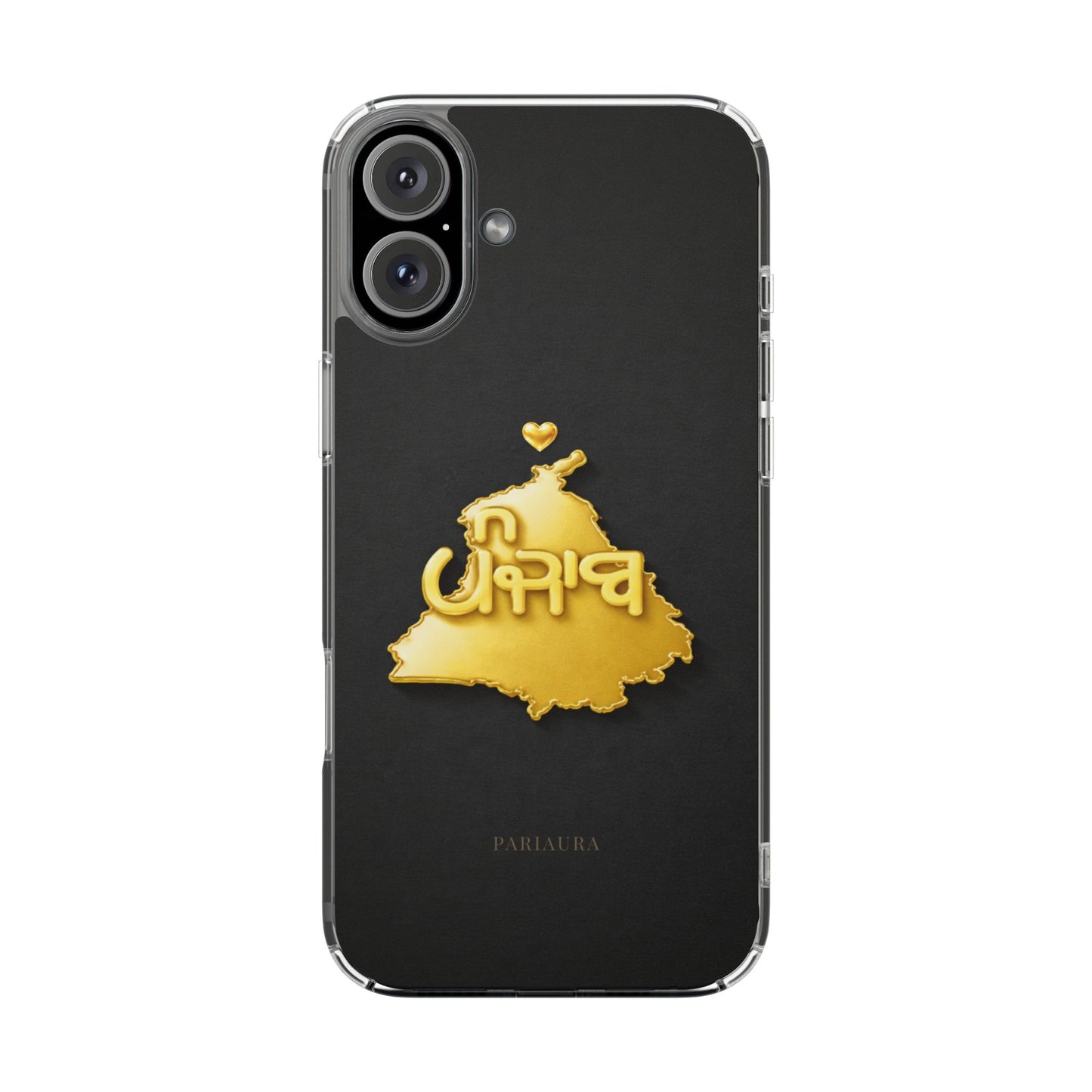 Gold 3D Punjab map design on a black back panel with clear, transparent sides.