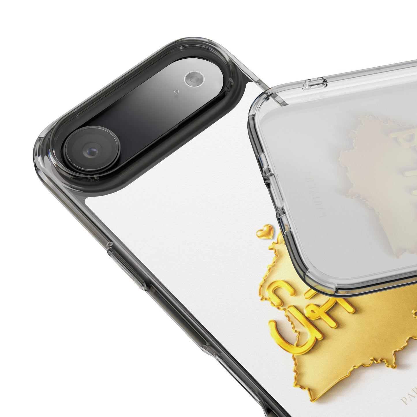 Gold 3D Punjab map design on a white back panel with clear, transparent sides.