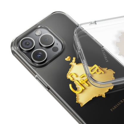 Gold 3D Punjab Map Clear iPhone Case