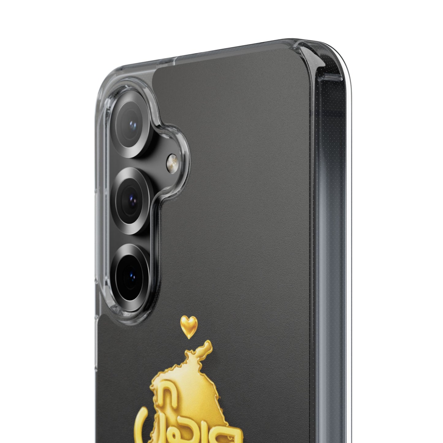 Gold 3D Punjab Map Black Samsung Case – Clear Sides