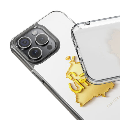 Gold 3D Punjab map design on a white back panel with clear, transparent sides.