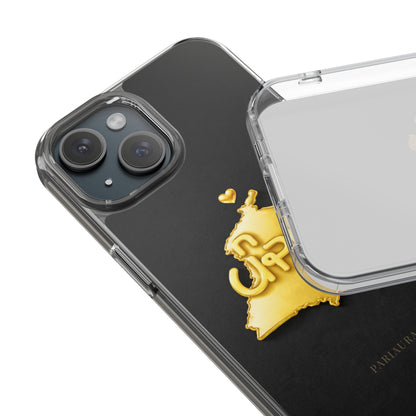 Gold 3D Punjab map design on a black back panel with clear, transparent sides.