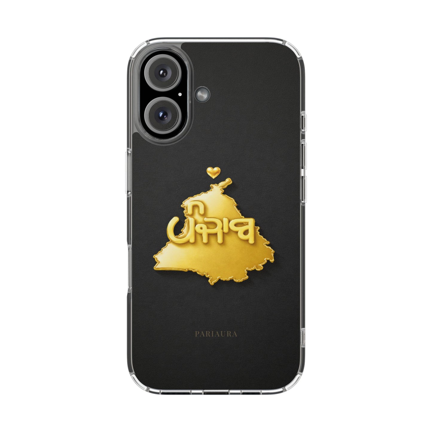 Gold 3D Punjab map design on a black back panel with clear, transparent sides.