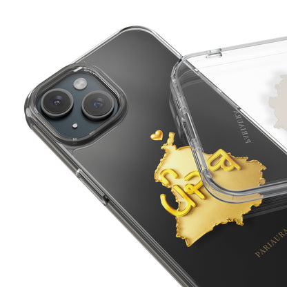 Gold 3D Punjab Map Clear iPhone Case