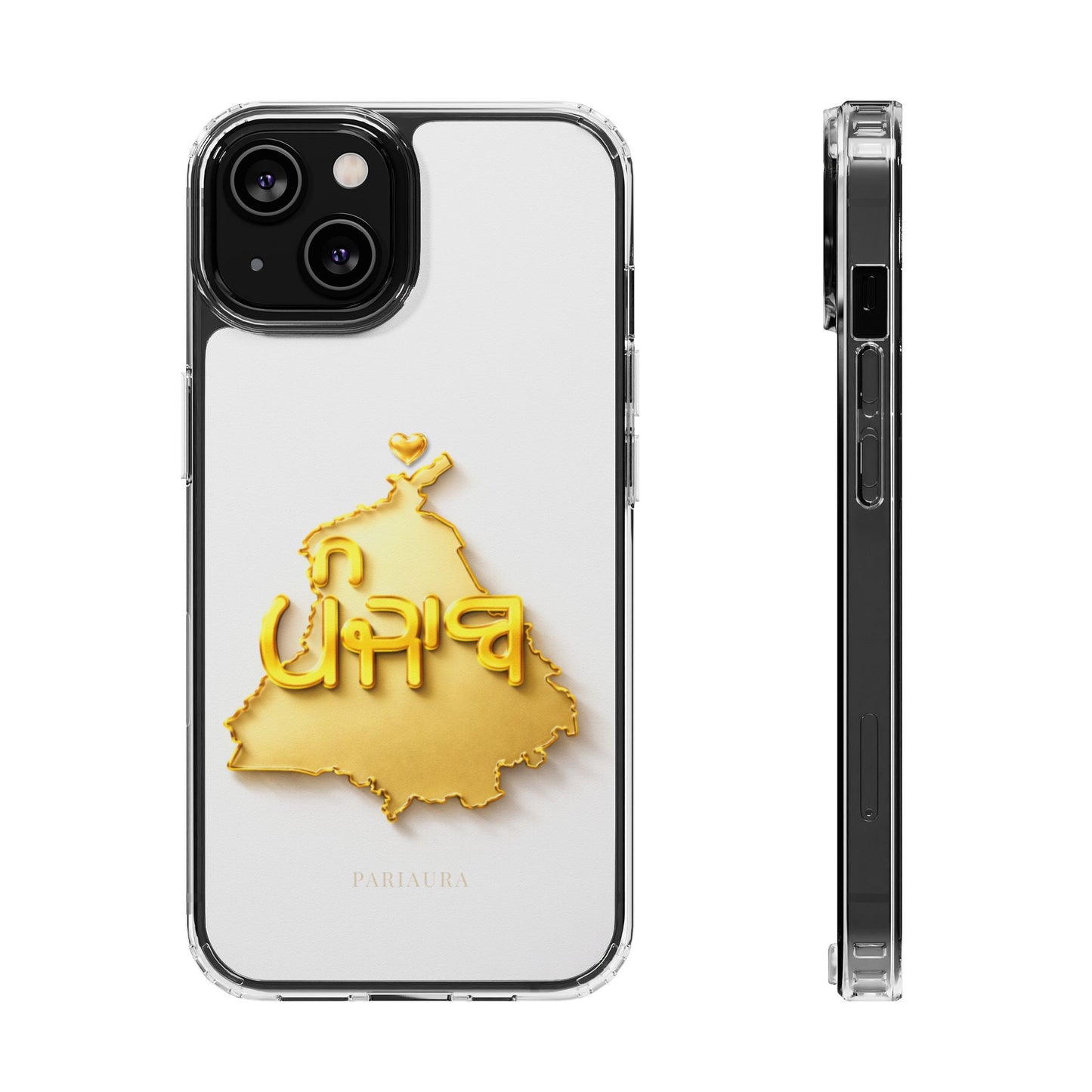 Gold 3D Punjab map design on a white back panel with clear, transparent sides.
