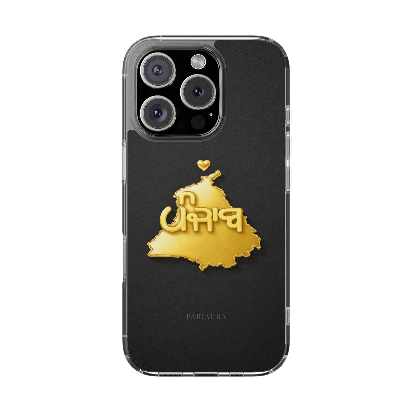 Gold 3D Punjab map design on a black back panel with clear, transparent sides.